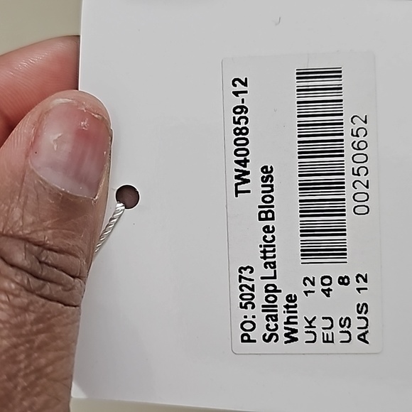 Missguided Scallop Lace up long sleeve Blouse Sz 8 - Picture 8 of 12